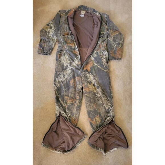 Fieldstaff Mossy Oak Insulated Coveralls Mens Large Breakup Camo - Vintage - Picture 3 of 11